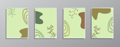 conjunto de ilustraciones en color neutro vintage minimalistas creativas dibujadas a mano, para pared. para tarjeta de regalo, póster en la plantilla de póster de pared, página de destino, ui, ux, coverbook, baner, vector