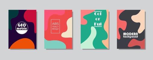 Colorful minimalist covers design. Minimal geometric pattern gradients vector