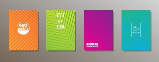 Colorful minimalist covers design. Minimal geometric pattern gradients vector