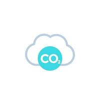 co2, carbon emissions cloud icon on white.eps vector