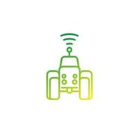 autonomous tractor vector line icon.eps