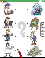 match people characters and objects educational task vector