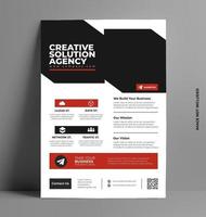 Red and Black Flyer Layout Template in A4 Size. vector