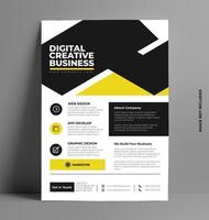 Yellow and Black Flyer Layout Template in A4 Size. vector