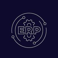 ERP, enterprise resource planning, linear icon.eps vector