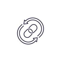 backlink vector line icon on white.eps