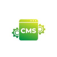 cms, icono de vector de gestión de contenido para web.eps