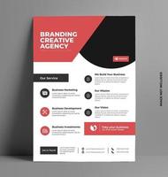 Red and Black Flyer Layout Template in A4 Size. vector