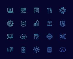 communication, technology and IT icons, linear vector set.eps