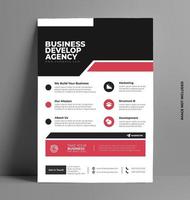 Red and Black Flyer Layout Template in A4 Size. vector