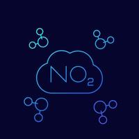 NO2, nitrogen dioxide molecule, linear.eps vector