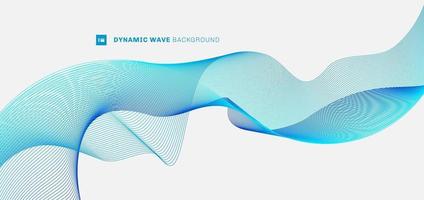 Abstract dynamic curve flow blue wave lines on white background vector