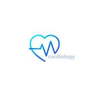 cardiology vector logo with heart.eps