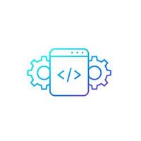 Code optimization line icon on white.eps vector