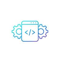 Code optimization line icon on white.eps vector