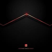 Abstract black and gray metallic triangle background with red stripe line. Technology concept vector