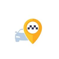 Taxi pointer and car, vector logo.eps