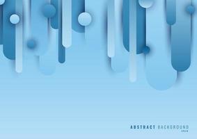 Abstract blue geometric overlapping circles and rounded line shapes on light blue background vector