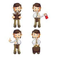 Business man cartoon character Illustration set vector