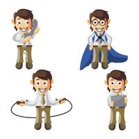 Business man cartoon character Illustration set vector