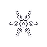 distribution line icon with gear.eps vector