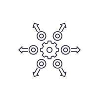 distribution line icon with gear.eps vector