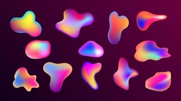 Set of abstract liquid gradient shapes. Modern graphic elements