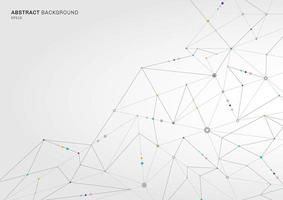 Abstract digital technology concept connecting dots and lines on white background vector