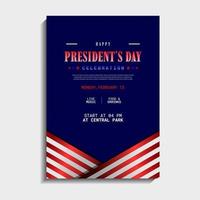 diseño de la plantilla del día de los presidentes vector
