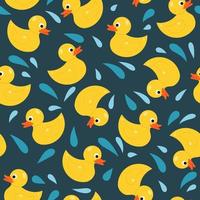 Rubber duck toy seamless pattern vector