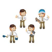 Business man cartoon character Illustration set vector