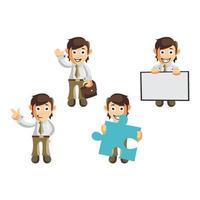 Business man cartoon character Illustration set vector