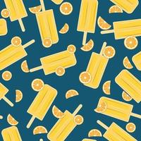 Popsicle Orange Seamless Pattern vector