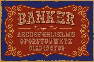 una fuente serif vintage en estilo occidental, esta fuente se puede usar para muchos productos creativos como carteles, emblemas, etiquetas de alcohol, empaques y muchos otros usos vector