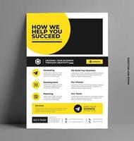 Yellow Corporate Flyer Template Design. vector