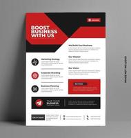 Sleek Red Corporate Flyer Template. vector