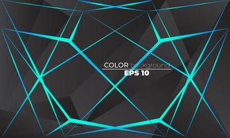 Polygonal shapes background  low poly triangles mosaic black and blue neon vector