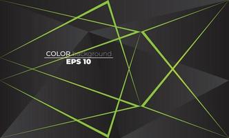 Polygonal shapes background  low poly triangles mosaic black and green neon vector