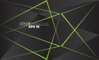 Polygonal shapes background  low poly triangles mosaic black and green neon vector