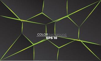 Polygonal shapes background  low poly triangles mosaic black and green neon vector