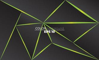 Polygonal shapes background  low poly triangles mosaic black and green neon vector