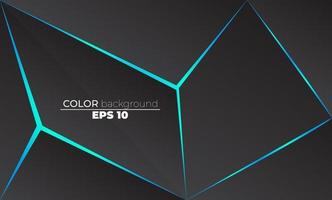 Polygonal shapes background  low poly triangles mosaic black and blue neon vector