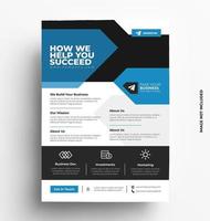 Blue Sleek Flyer Template. vector