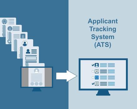 resumes transform with ATS - Applicant tracking system vector