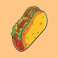 linda ilustración de un delicioso taco, en alta calidad vector