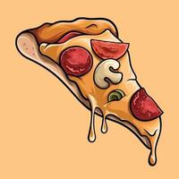 deliciosa rebanada de pizza, ilustración en alta calidad vector