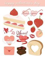 Cute valentine's day elements set Vector