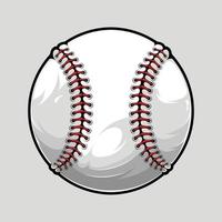 Baseball ball isolated on grey background, illustrated in high quality, shadows and lights, ready for use in your sport designs vector