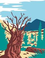 Prometheus tree con wheeler peak en nevada wpa poster art vector