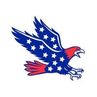 American Eagle Swooping Stars Icon vector